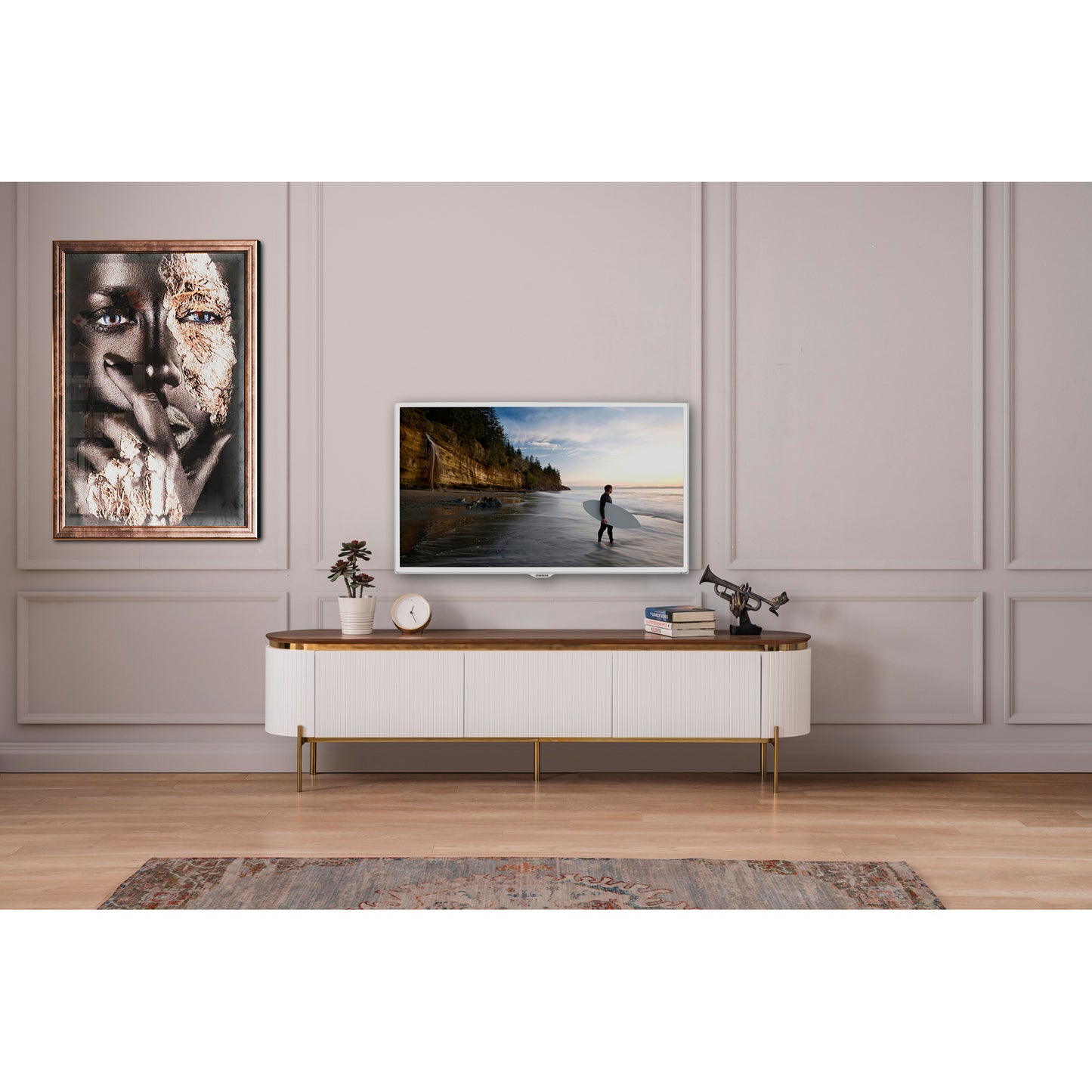 Kuka Tesla Ekru Gold Tv Ünitesi