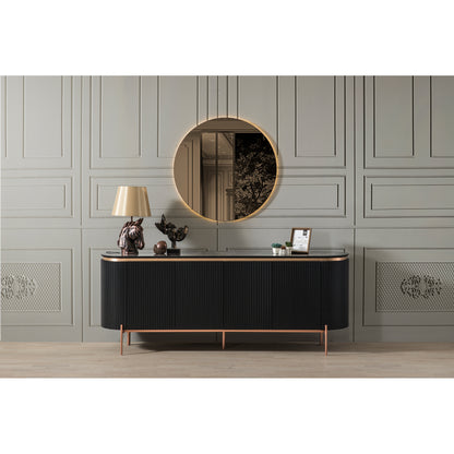 Kuka Tesla Black & Bronz Yemek Odası Takımı