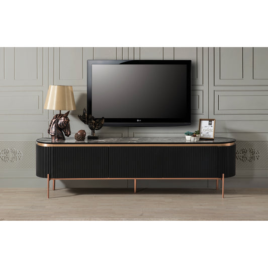 Kuka Tesla Black & Bronz Tv Ünitesi